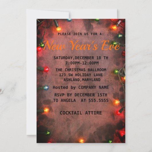 素晴らクールしい新年イブ招待状 招待状 (正面)