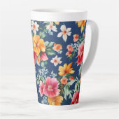 素晴イタリアンらしい夏の明るい花柄 カフェラテマグ (右アングル)