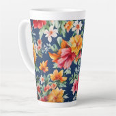 素晴イタリアンらしい夏の明るい花柄 カフェラテマグ (左アングル)