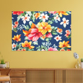 素晴イタリアンらしい夏の明るい花柄 キャンバスプリント (インサイチュ (リビング))