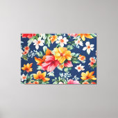 素晴イタリアンらしい夏の明るい花柄 キャンバスプリント (正面)