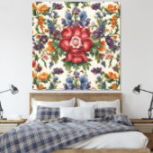 素晴イタリアンらしい夏の明るい花柄 キャンバスプリント (インサイチュ (寝室))