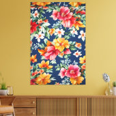 素晴イタリアンらしい夏の明るい花柄 キャンバスプリント (インサイチュ (リビング))