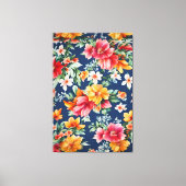 素晴イタリアンらしい夏の明るい花柄 キャンバスプリント (正面)