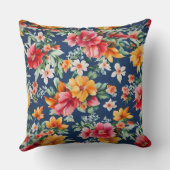 素晴イタリアンらしい夏の明るい花柄 クッション (裏面)