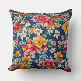 素晴イタリアンらしい夏の明るい花柄 クッション