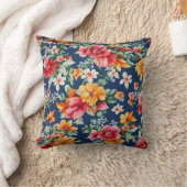 素晴イタリアンらしい夏の明るい花柄 クッション (ブランケット)
