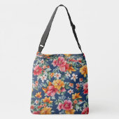素晴イタリアンらしい夏の明るい花柄 クロスボディバッグ (裏面)