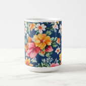 素晴イタリアンらしい夏の明るい花柄 コーヒーマグカップ (中央)