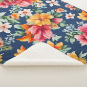 素晴イタリアンらしい夏の明るい花柄 シェルパブランケット (3/4)