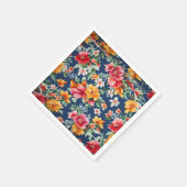 素晴イタリアンらしい夏の明るい花柄 スタンダードカクテルナプキン (角)