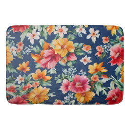 素晴イタリアンらしい夏の明るい花柄 バスマット