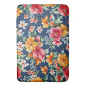 素晴イタリアンらしい夏の明るい花柄 バスマット (正面縦)