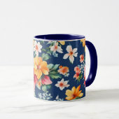 素晴イタリアンらしい夏の明るい花柄 マグカップ (正面右)