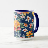 素晴イタリアンらしい夏の明るい花柄 マグカップ (正面右)