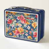 素晴イタリアンらしい夏の明るい花柄 メタルランチボックス (裏面)