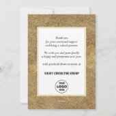 素晴エレガントらしい新年のフェスティバル金ゴールド雪 シーズンカード (裏面)