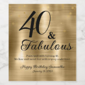 素晴エレガントらしい40th誕生日パーティーワインラベル ワインラベル (シングルラベル)