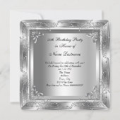 素晴エレガントらしい50シルバールハイヒール靴 招待状 (裏面)