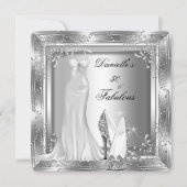 素晴エレガントらしい50シルバールハイヒール靴 招待状 (正面)