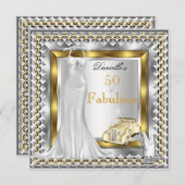 素晴エレガントらしい50デコヴィンテージカードレスヒール 招待状 (正面/裏面)