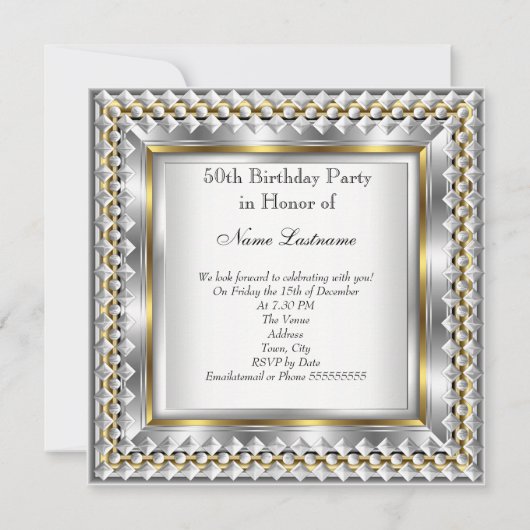 素晴エレガントらしい50デコヴィンテージカードレスヒール 招待状 (裏面)