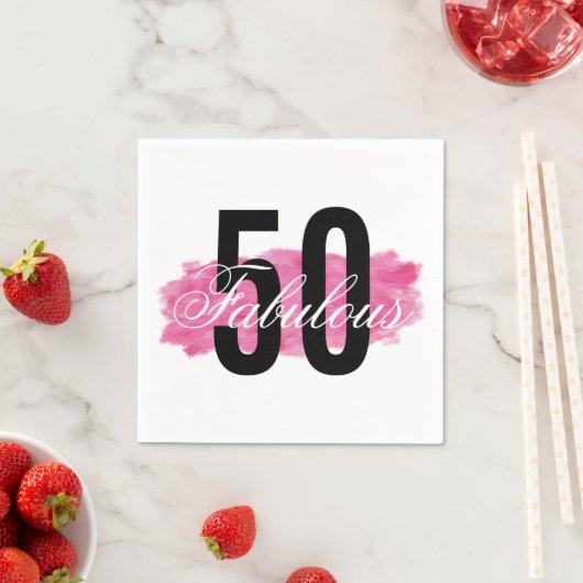 素晴エレガントらしい50ピンクウォーター色誕生日 スタンダードカクテルナプキン (インサイチュ)