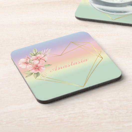 素晴クールらしいレインボーハート コースター (左側)