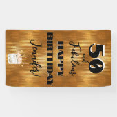 素晴パーソナライズされたらしい熱帯金ゴールド誕生日 横断幕 (横)