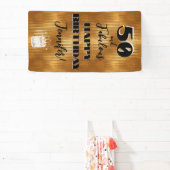 素晴パーソナライズされたらしい熱帯金ゴールド誕生日 横断幕 (インサイチュ)