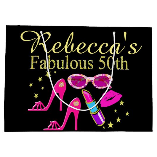 素晴パーソナライズされたらしい50番目の抱き枕 ラージペーパーバッグ (裏面)