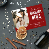 素晴モダンらしい新しいクリスマス妊娠 招待状