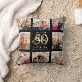 素晴モダンらしい50誕生日フォトコラージュ金ゴールド クッション (ブランケット)