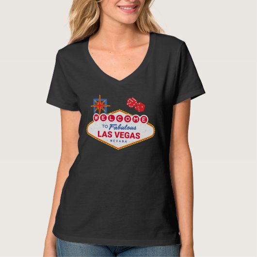 素晴動揺してらしいラスベガスの看板へようこそ Tシャツ (正面)