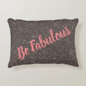 素晴感動的らしいブラックグリッター アクセントクッション (正面)