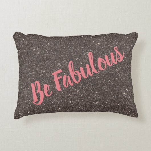 素晴感動的らしいブラックグリッター アクセントクッション (正面)