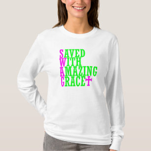 素晴救らしい恵みスワッグクリスチャントップで Tシャツ