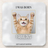 素晴生まれらしいコースター | 猫おもしろいプレゼント コースター (正面)