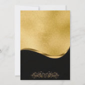 素晴素晴らしらしいゴージャスな金ゴールドとブラック 招待状 (裏面)