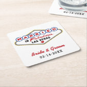 素晴結婚したらしいラスベガス・レッドのモ結婚ノグラムで スクエアペーパーコースター (アングル)