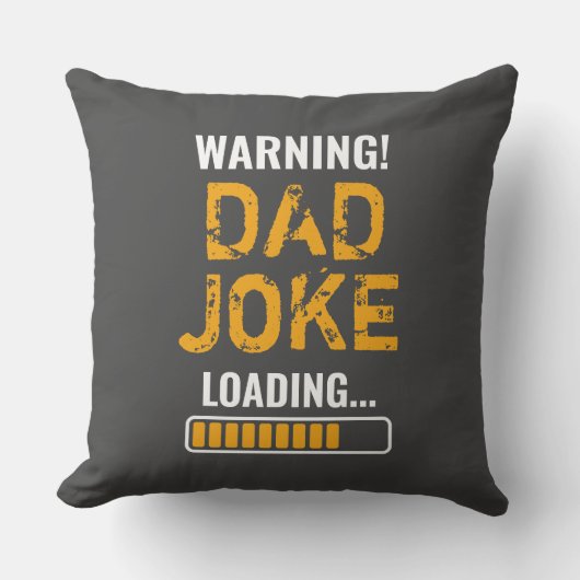 素晴警告らしい！パパジョークのアップロード クッション (正面)