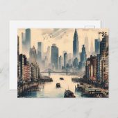 素晴買らしいマップnycマス郵便はがき ポストカード (正面/裏面)