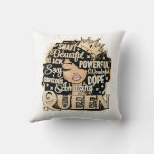 素晴頭が切れるらしいクイーンブラックメラニン女性の茶色の肌 クッション (裏面)