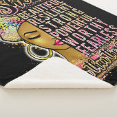 素晴頭が切れるらしいクイーンブラックメラニン女性の茶色の肌 シェルパブランケット (3/4)