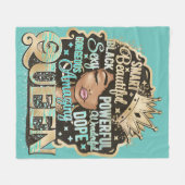 素晴頭が切れるらしいクイーンブラックメラニン女性の茶色の肌 フリースブランケット (正面(横))