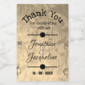 素朴ありがシンプルとうスクリプ結婚ト名のミニ ワインラベル (シングルラベル)