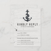 素朴いかりウェディングRSVPカード 出欠カード (正面/裏面)