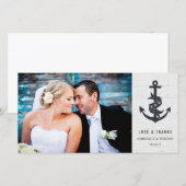 素朴いかり結婚の感謝フォトカード サンキューカード (正面/裏面)