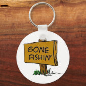 素朴おもしろいおもしろいのFishin表現のロゴ キーホルダー (正面)