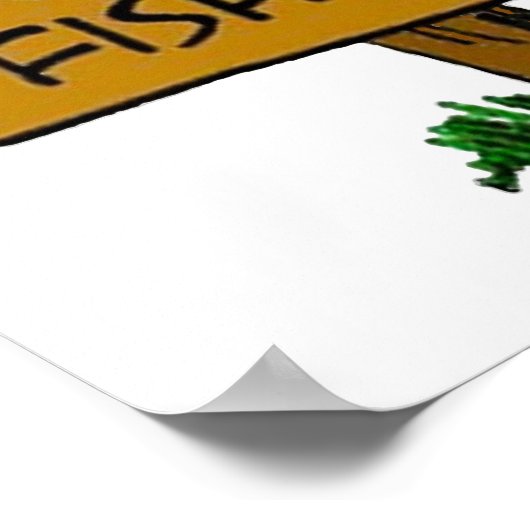 素朴おもしろいおもしろいのFishin表現のロゴ ポスター (角)